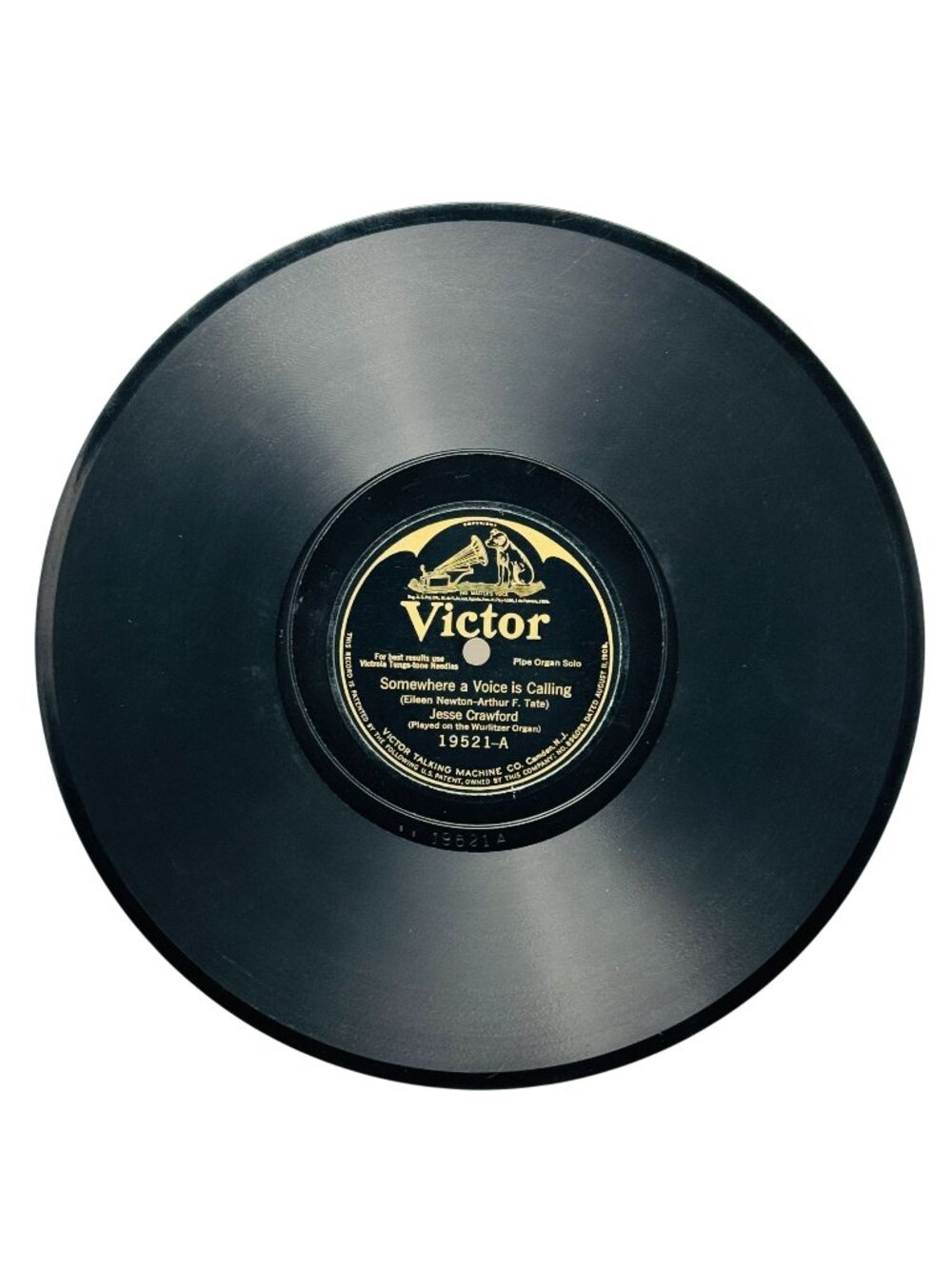 Jesse Crawford Somewhere A Voice Is Calling 10in Shellac 78 RPM Victor 19521 VG+